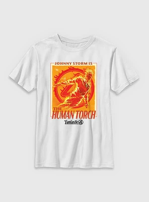 Marvel The Fantastic Four: First Steps Johnny Storm Is Human Torch Youth T-Shirt