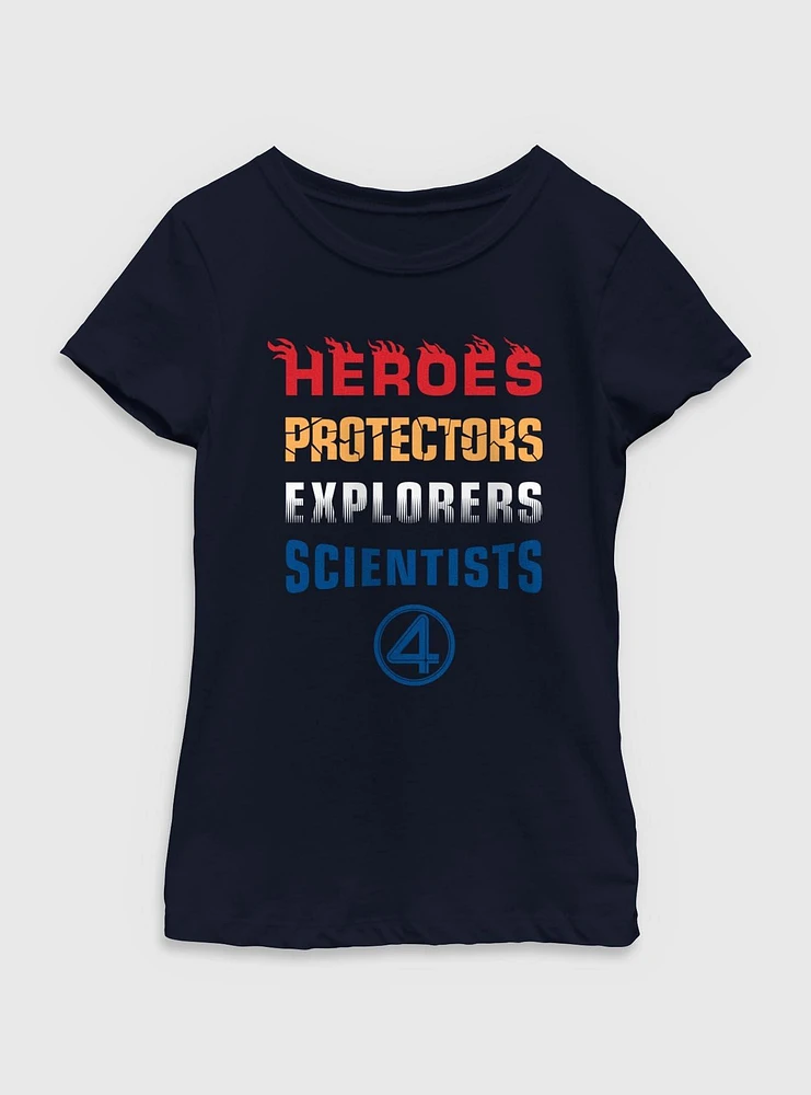 Marvel The Fantastic Four: First Steps Heroes Protectors Explorers Scientists Youth Girls T-Shirt