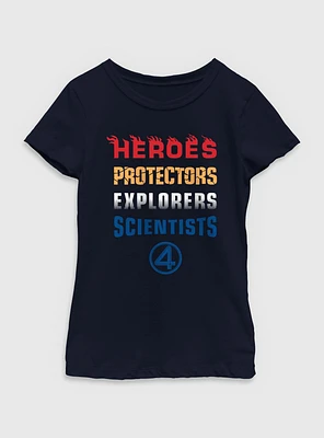 Marvel The Fantastic Four: First Steps Heroes Protectors Explorers Scientists Youth Girls T-Shirt