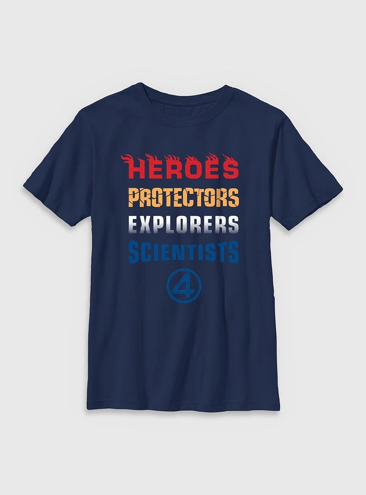 Marvel The Fantastic Four: First Steps Heroes Protectors Explorers Scientists Youth T-Shirt