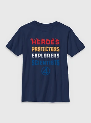 Marvel The Fantastic Four: First Steps Heroes Protectors Explorers Scientists Youth T-Shirt