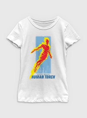Marvel The Fantastic Four: First Steps Human Torch Johnny Storm Youth Girls T-Shirt