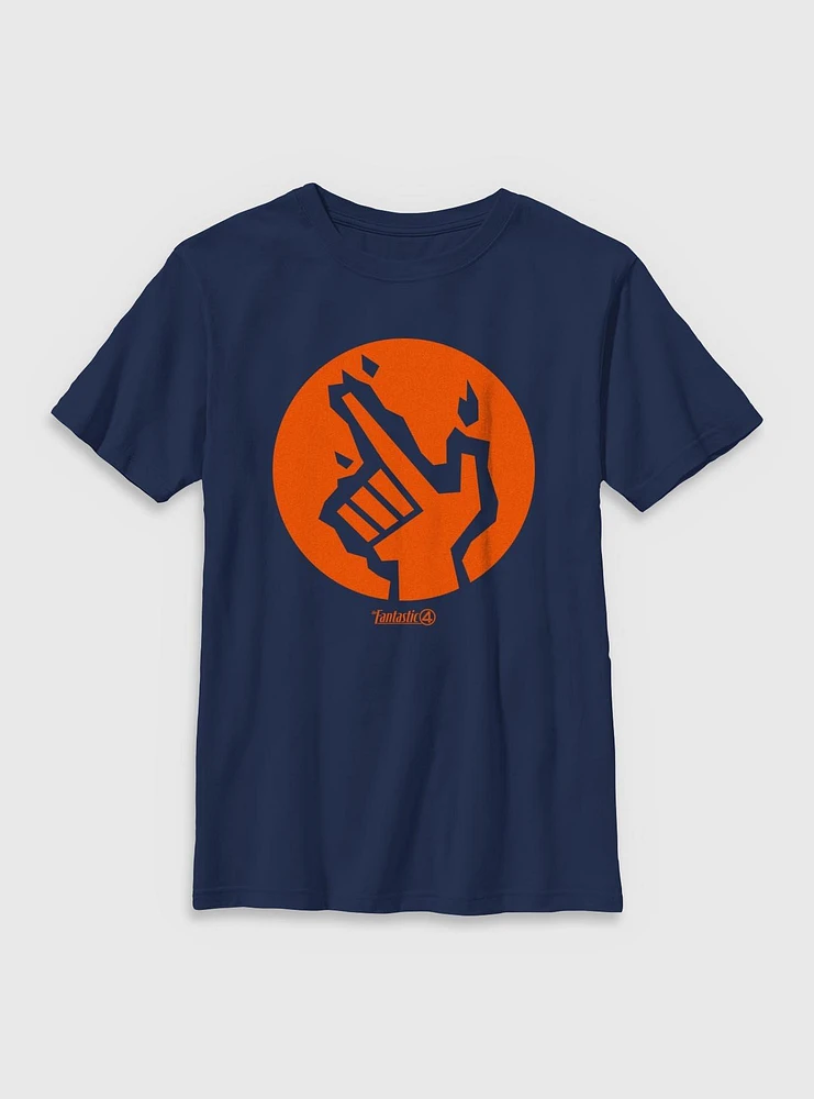 Marvel The Fantastic Four: First Steps Human Torch Icon Youth T-Shirt