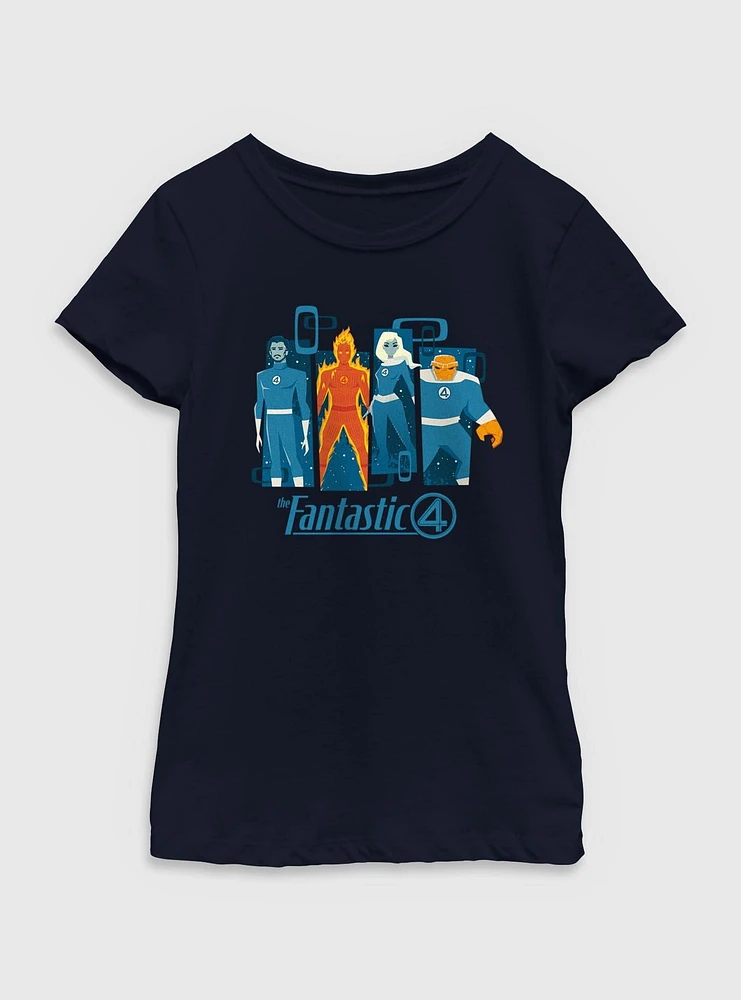 Marvel The Fantastic Four: First Steps Simple Panels Youth Girls T-Shirt