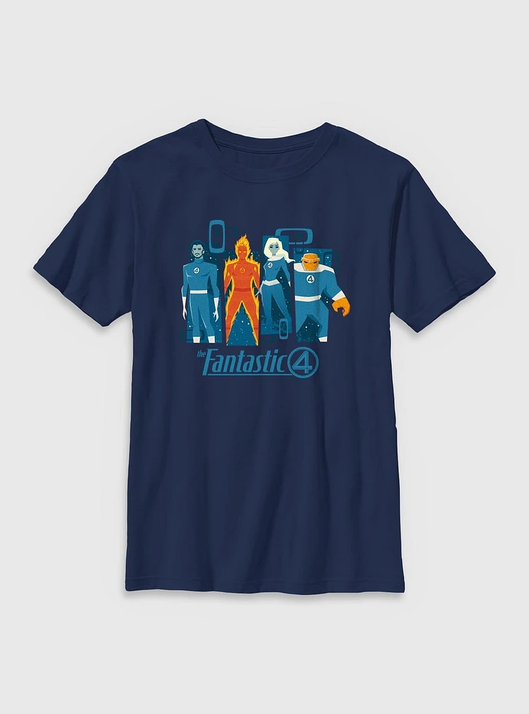 Marvel The Fantastic Four: First Steps Simple Panels Youth T-Shirt