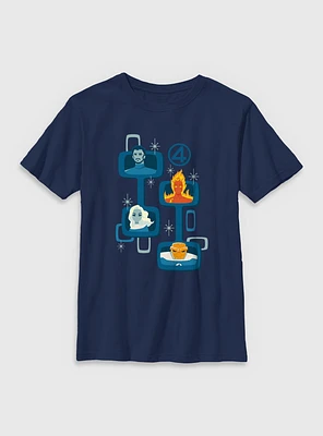 Marvel The Fantastic Four: First Steps Retro Heads Youth T-Shirt