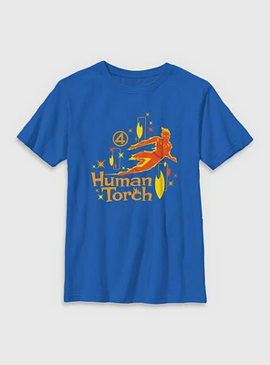 Marvel The Fantastic Four: First Steps Human Torch Vintage Youth T-Shirt