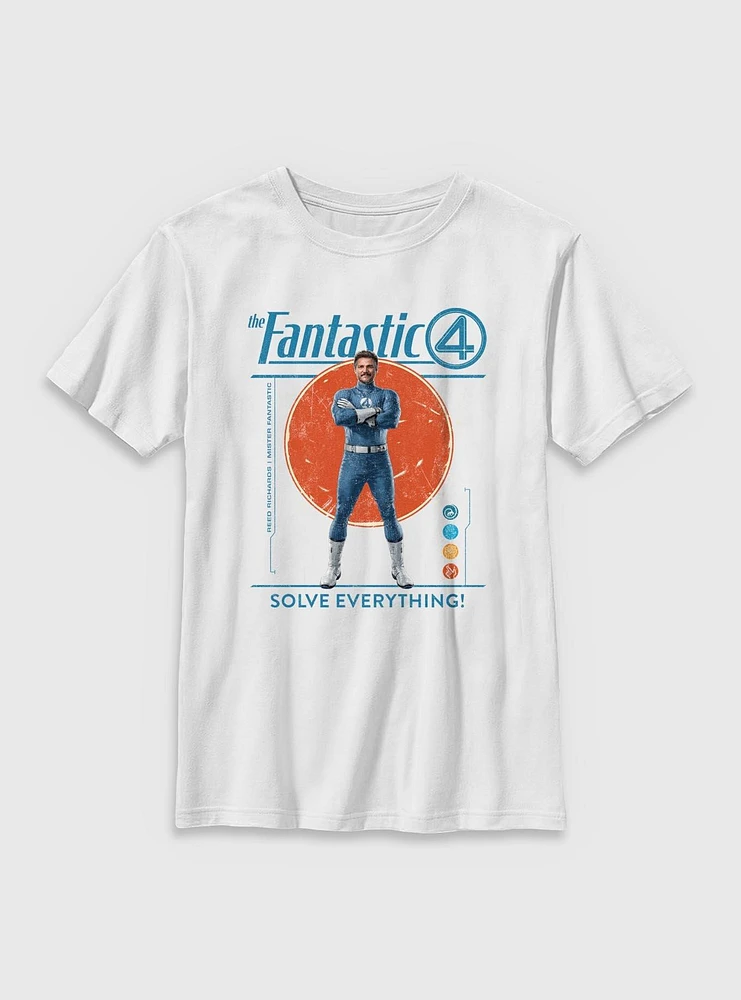 Marvel The Fantastic Four: First Steps Solve Everything Reed Richards Mister Youth T-Shirt