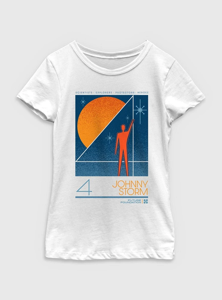 Marvel The Fantastic Four: First Steps Future Foundation Johnny Storm Youth Girls T-Shirt