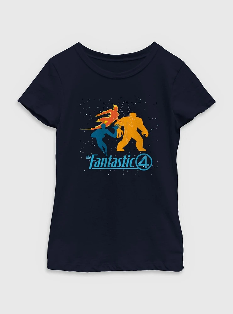 Marvel The Fantastic Four: First Steps Team Silhouette Youth Girls T-Shirt
