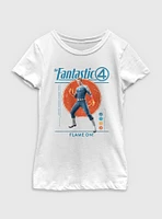 Marvel The Fantastic Four: First Steps Flame On Johnny Storm Human Torch Youth Girls T-Shirt