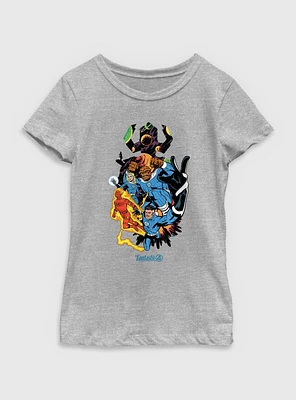 Marvel The Fantastic Four: First Steps Galactus Vs. Four Youth Girls T-Shirt