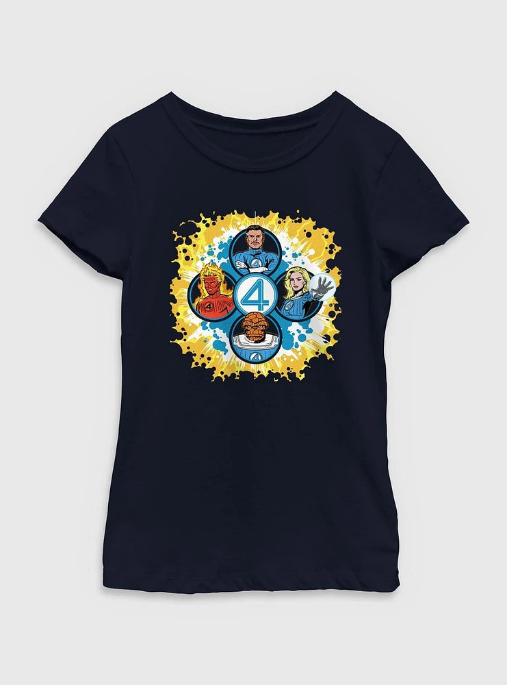 Marvel The Fantastic Four: First Steps Cosmic Explorers Youth Girls T-Shirt