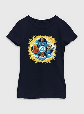 Marvel The Fantastic Four: First Steps Cosmic Explorers Youth Girls T-Shirt