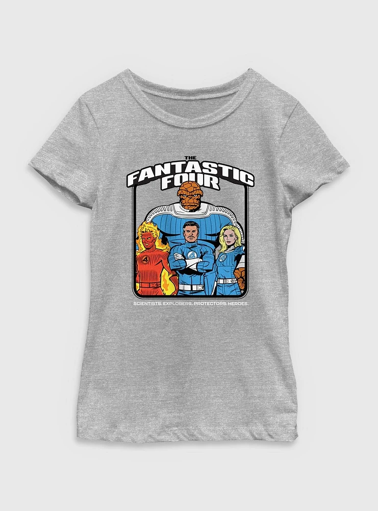 Marvel The Fantastic Four: First Steps Four Classic Protectors Youth Girls T-Shirt