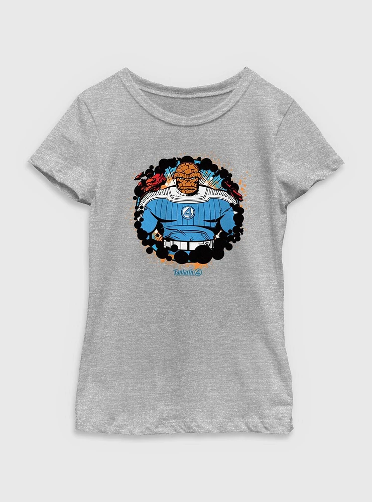 Marvel The Fantastic Four: First Steps Ben Grimm Thing Power Youth Girls T-Shirt