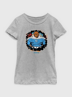 Marvel The Fantastic Four: First Steps Ben Grimm Thing Power Youth Girls T-Shirt
