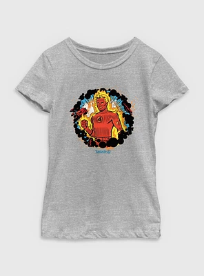 Marvel The Fantastic Four: First Steps Johnny Storm Human Torch Power Youth Girls T-Shirt