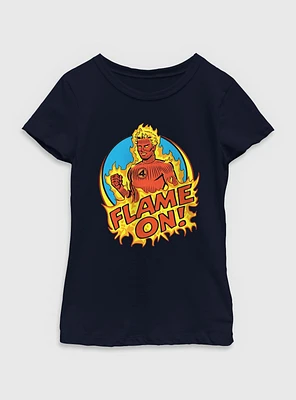 Marvel The Fantastic Four: First Steps Flame On Human Torch Youth Girls T-Shirt
