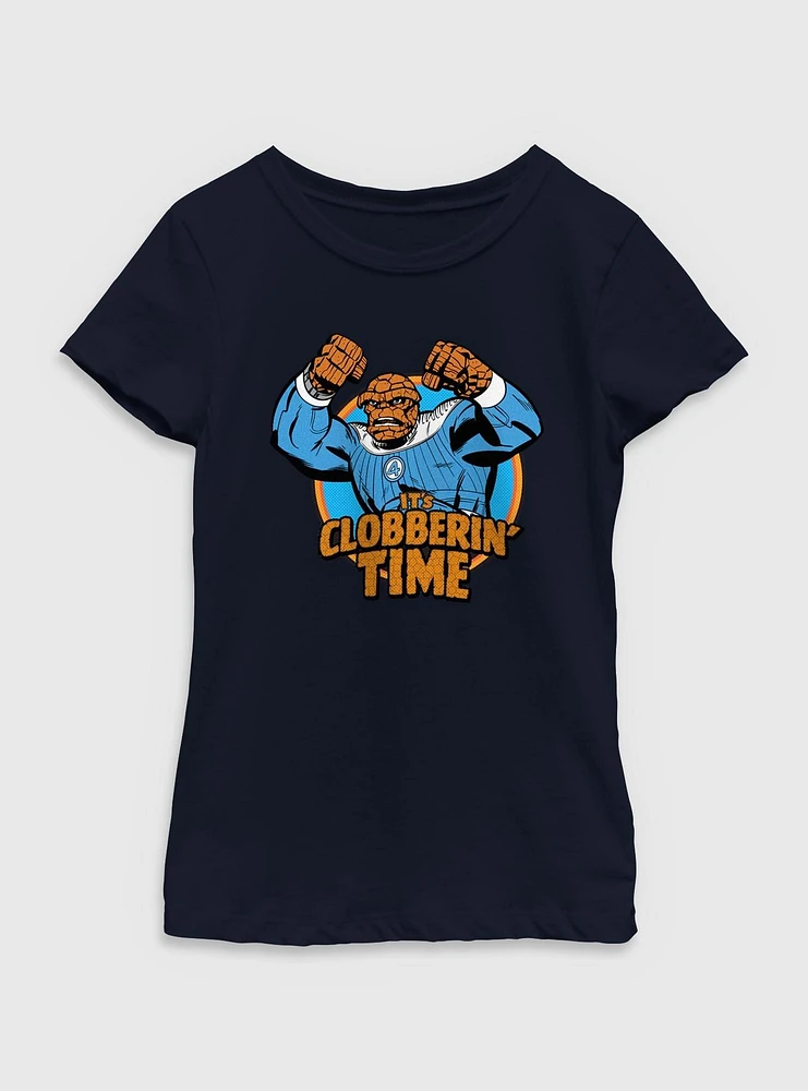 Marvel The Fantastic Four: First Steps Thing It's Clobberin' Time Youth Girls T-Shirt