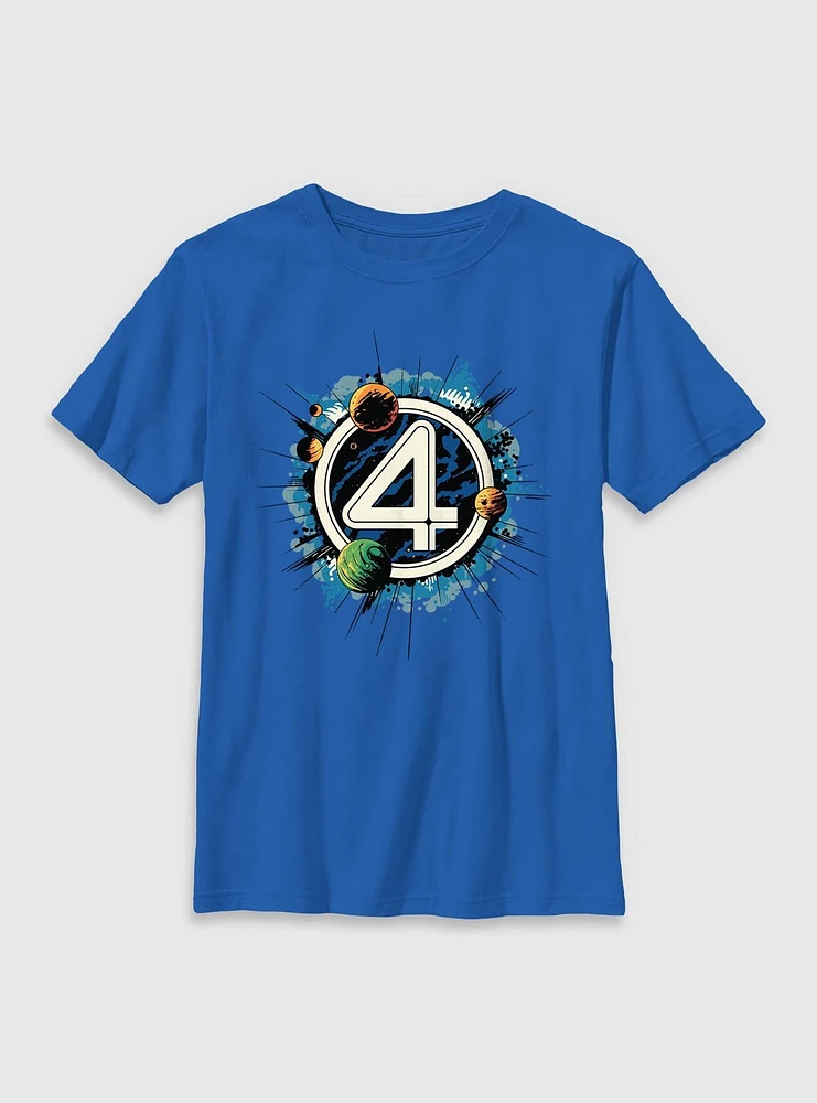 Marvel The Fantastic Four: First Steps Planets Logo Youth T-Shirt