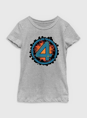Marvel The Fantastic Four: First Steps Explosion Logo Youth Girls T-Shirt