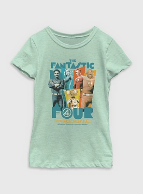 Marvel The Fantastic Four: First Steps Heroes & H.E.R.B.I.E. Youth Girls T-Shirt