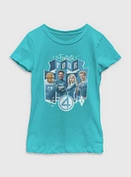Marvel The Fantastic Four: First Steps Four Heroes Panels Youth Girls T-Shirt