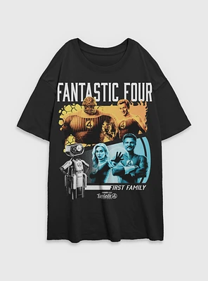 Marvel The Fantastic Four: First Steps Family & H.E.R.B.I.E. Womens Oversized T-Shirt