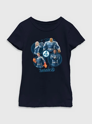 Marvel The Fantastic Four: First Steps Family Team Youth Girls T-Shirt