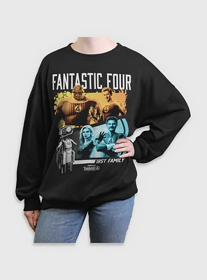 Marvel The Fantastic Four: First Steps Family & H.E.R.B.I.E. Womens Oversized Sweatshirt
