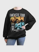 Marvel The Fantastic Four: First Steps Family & H.E.R.B.I.E. Womens Oversized Sweatshirt