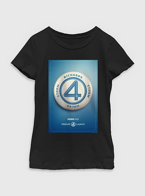 Marvel The Fantastic Four: First Steps Prepare 4 Launch Poster Youth Girls T-Shirt