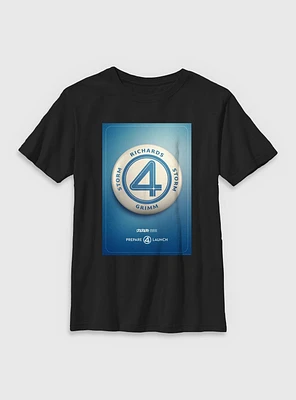 Marvel The Fantastic Four: First Steps Prepare 4 Launch Poster Youth T-Shirt