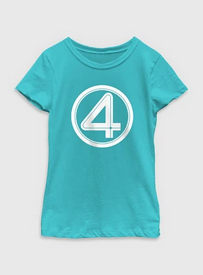 Marvel The Fantastic Four: First Steps Four Logo Youth Girls T-Shirt