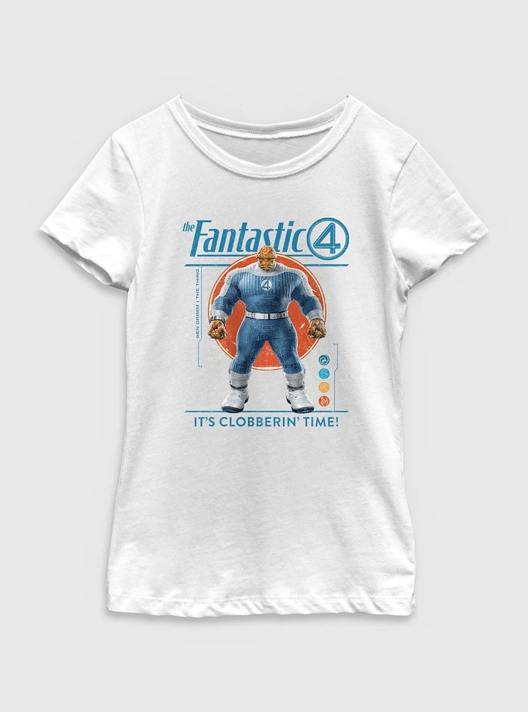 Marvel The Fantastic Four: First Steps It's Clobberin' Time Ben Grimm Thing Youth Girls T-Shirt