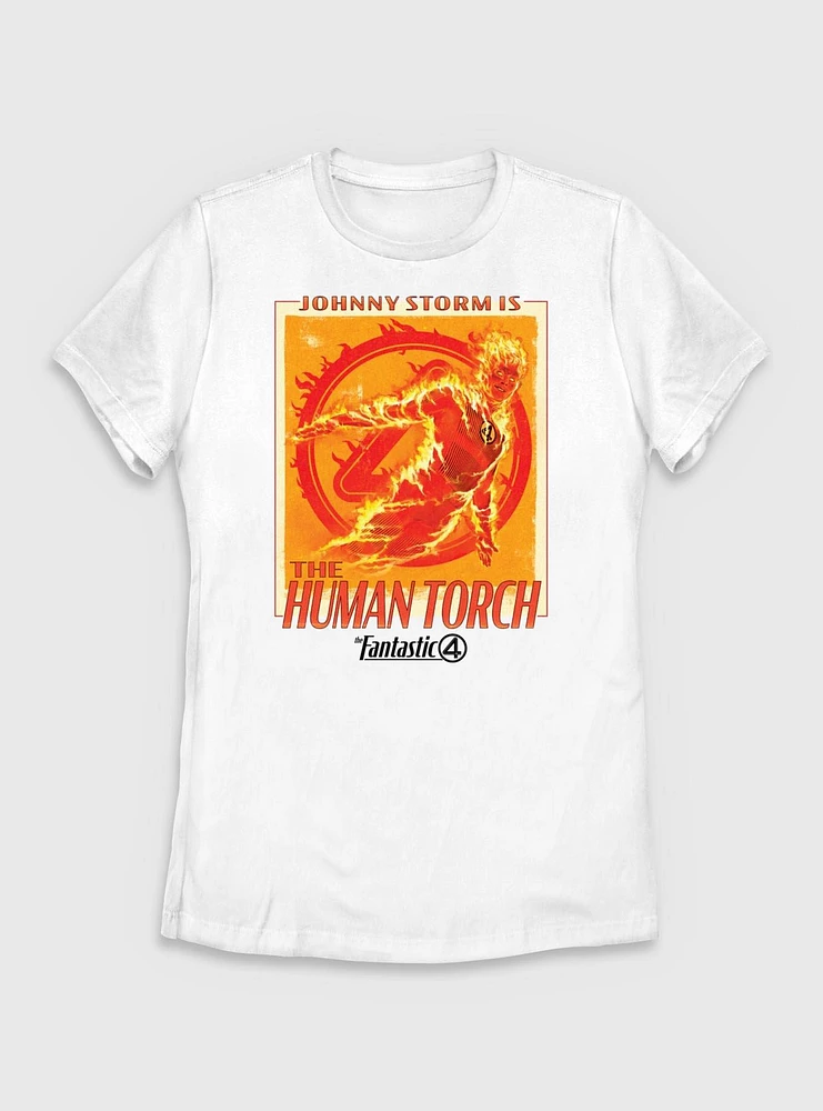 Marvel The Fantastic Four: First Steps Johnny Storm Is Human Torch Womens T-Shirt