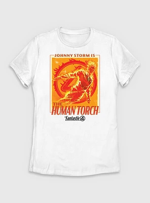 Marvel The Fantastic Four: First Steps Johnny Storm Is Human Torch Womens T-Shirt