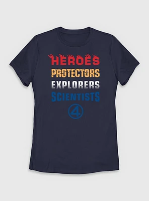 Marvel The Fantastic Four: First Steps Heroes Protectors Explorers Scientists Womens T-Shirt