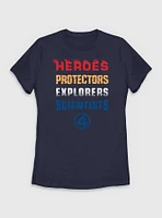 Marvel The Fantastic Four: First Steps Heroes Protectors Explorers Scientists Womens T-Shirt
