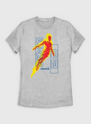 Marvel The Fantastic Four: First Steps Human Torch Flame On Womens T-Shirt