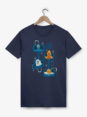 Marvel The Fantastic Four: First Steps Retro Heads T-Shirt