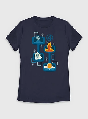 Marvel The Fantastic Four: First Steps Retro Heads Womens T-Shirt