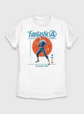 Marvel The Fantastic Four: First Steps Flame On Johnny Storm Human Torch Womens T-Shirt
