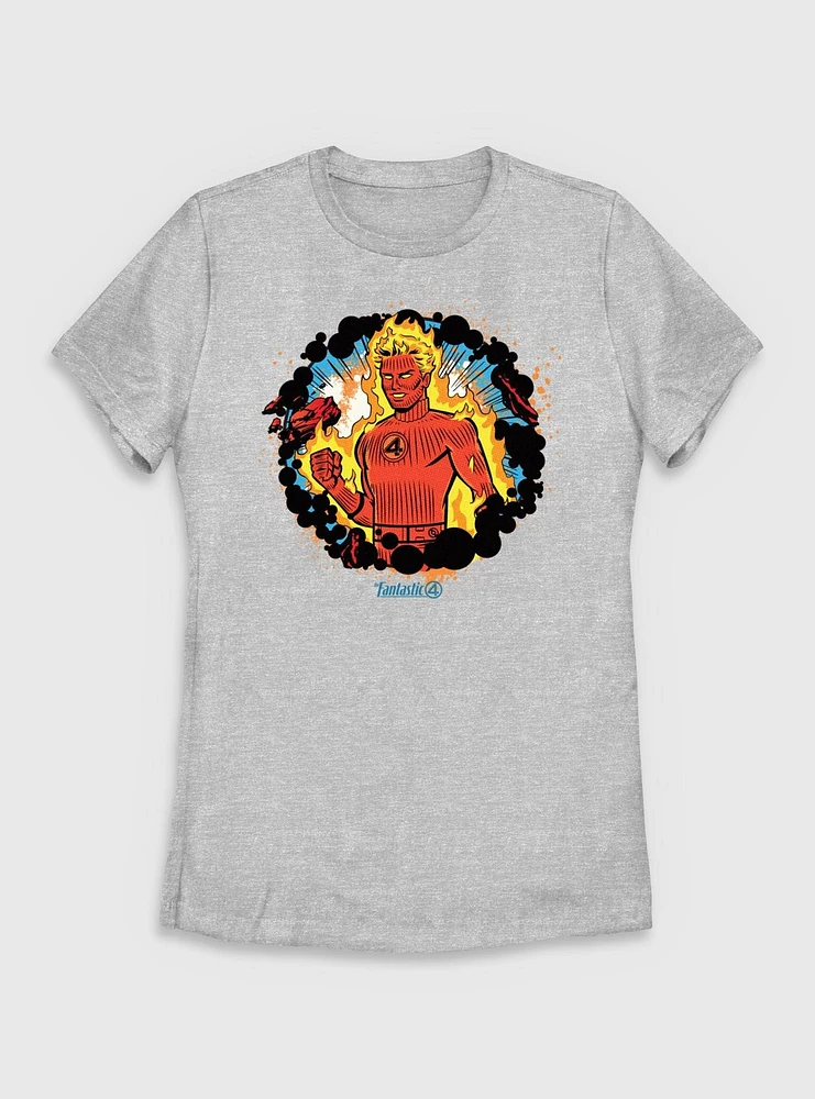 Marvel The Fantastic Four: First Steps Johnny Storm Human Torch Power Womens T-Shirt