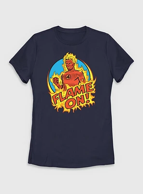 Marvel The Fantastic Four: First Steps Flame On Human Torch Womens T-Shirt