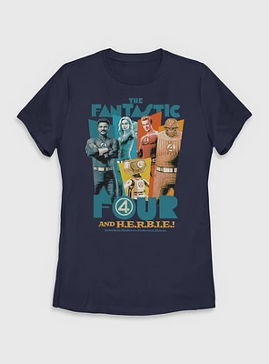 Marvel The Fantastic Four: First Steps Heroes & H.E.R.B.I.E. Womens T-Shirt