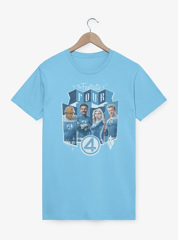 Marvel The Fantastic Four: First Steps Four Heroes Panels T-Shirt