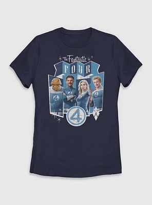 Marvel The Fantastic Four: First Steps Four Heroes Panels Womens T-Shirt