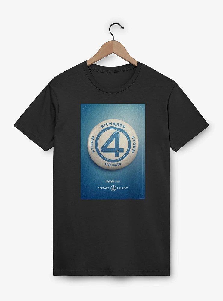 Marvel The Fantastic Four: First Steps Prepare 4 Launch Poster T-Shirt